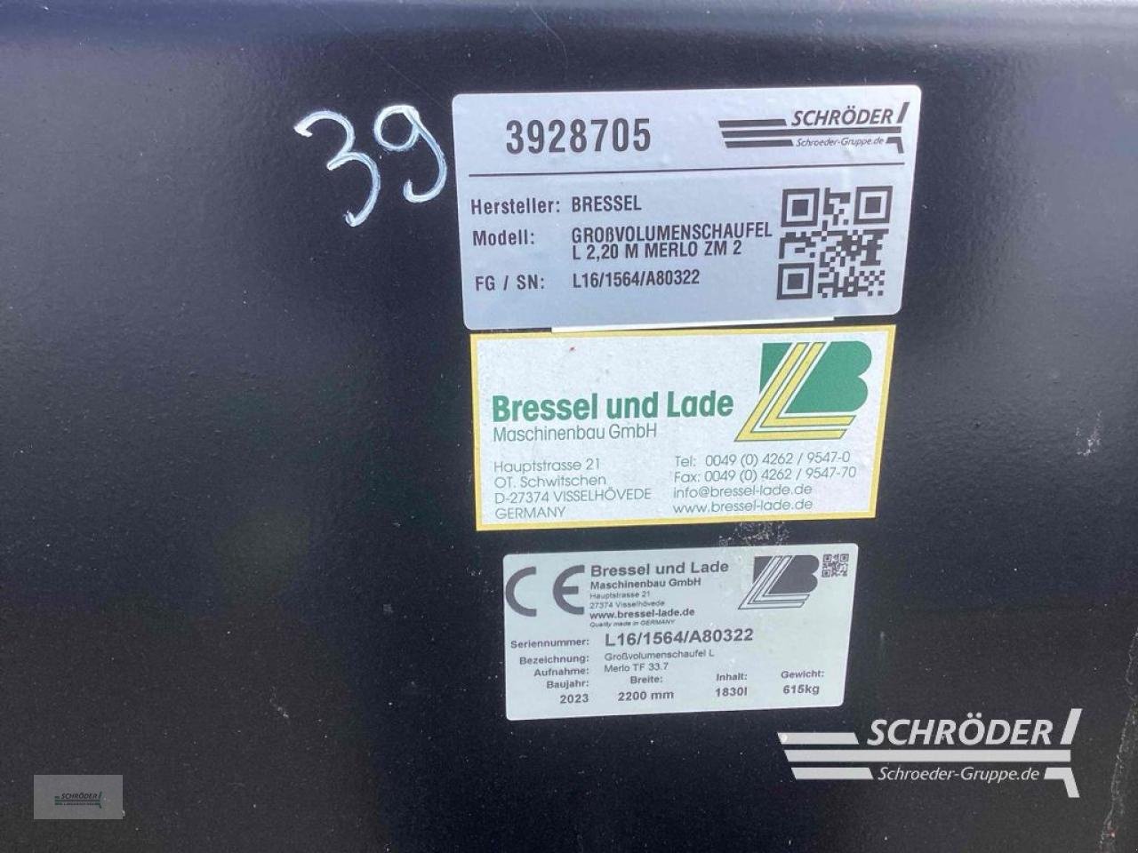 Sonstige Industriemaschinen typu Bressel & Lade GROßVOLUMENSCHAUFEL L 2,20 M MERLO ZM 2, Gebrauchtmaschine v Lastrup (Obrázek 5)