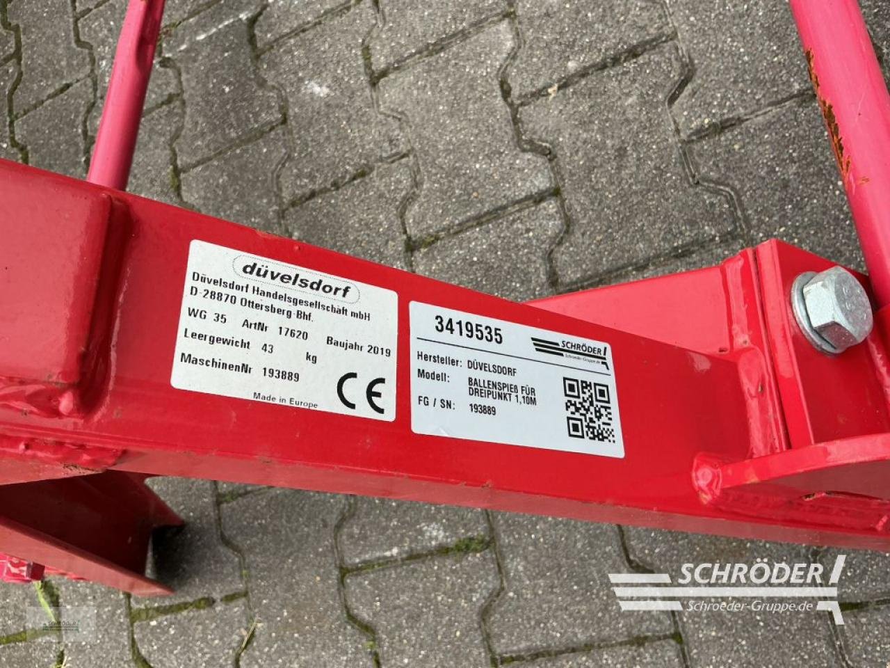 Sonstige Industriemaschinen типа Düvelsdorf BALLENSPIEß FÜR DREIPUNKT 1,10M, Gebrauchtmaschine в Lastrup (Фотография 4)