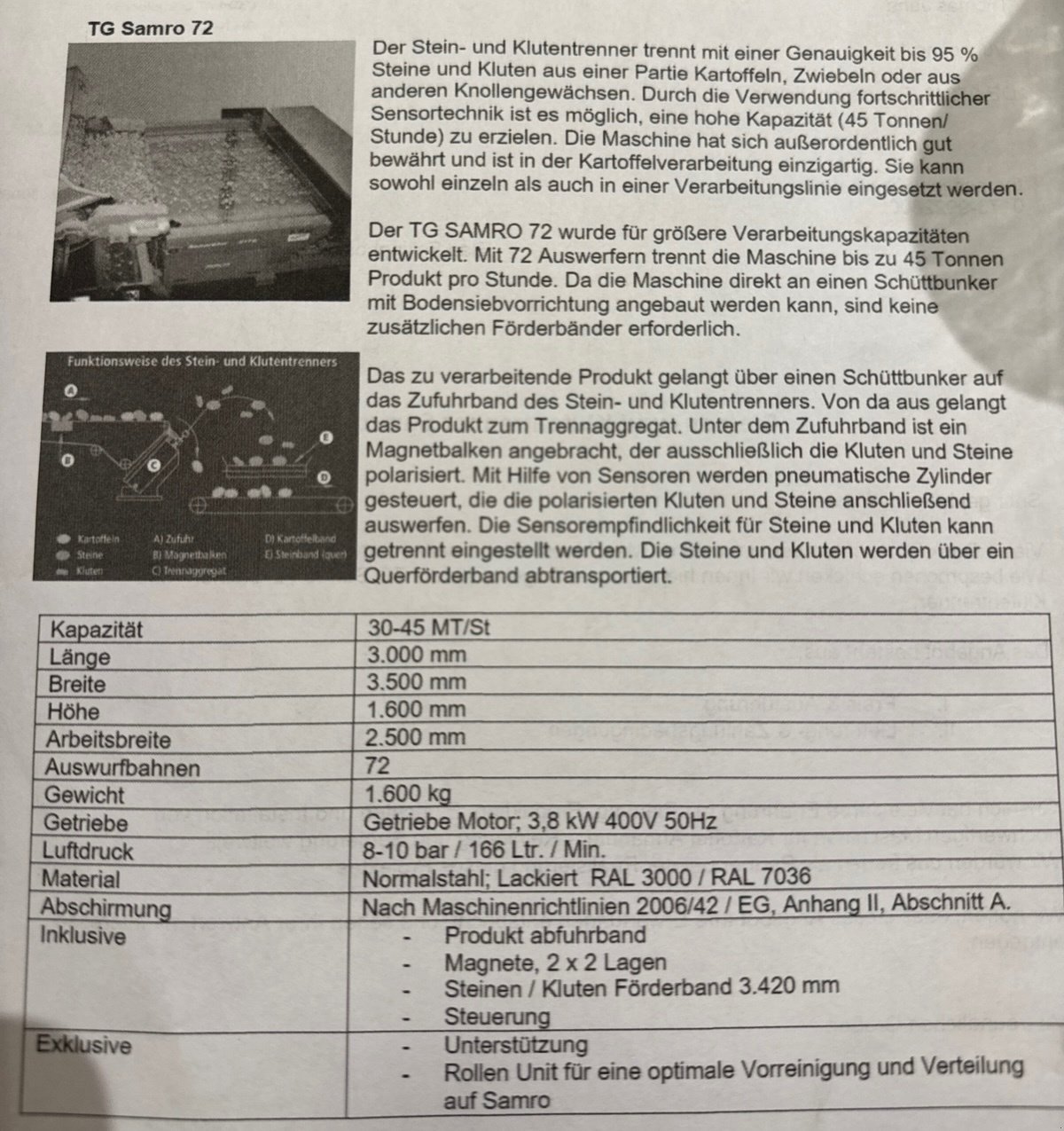 Sonstige Kartoffeltechnik от тип Samro TG 72 Separator, Gebrauchtmaschine в Ehrenburg (Снимка 12)