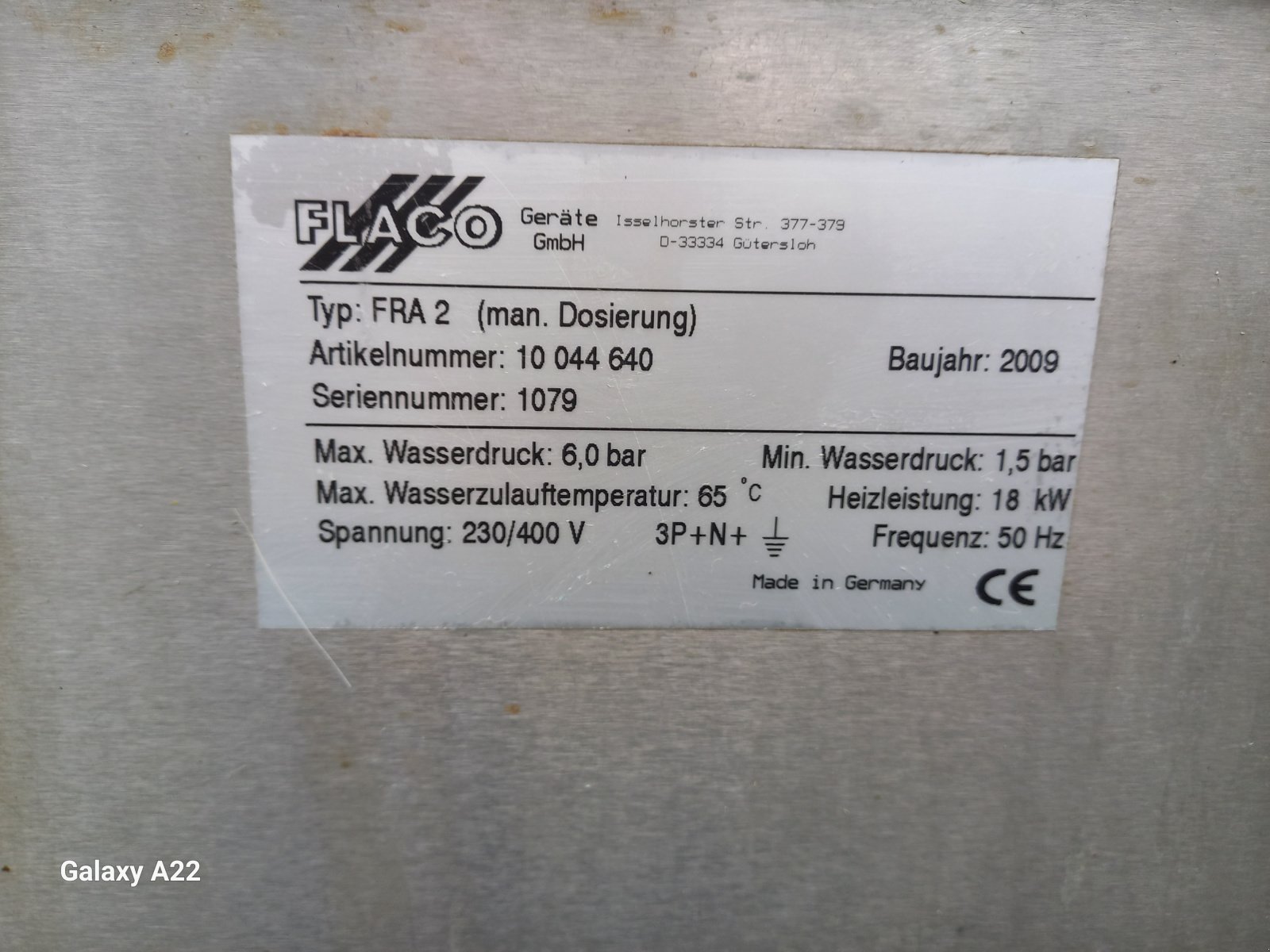 Sonstige Melktechnik & Kühltechnik Türe ait Flaco Reinigungsautomat Typ FRA 2, Gebrauchtmaschine içinde Tuntenhausen (resim 2)