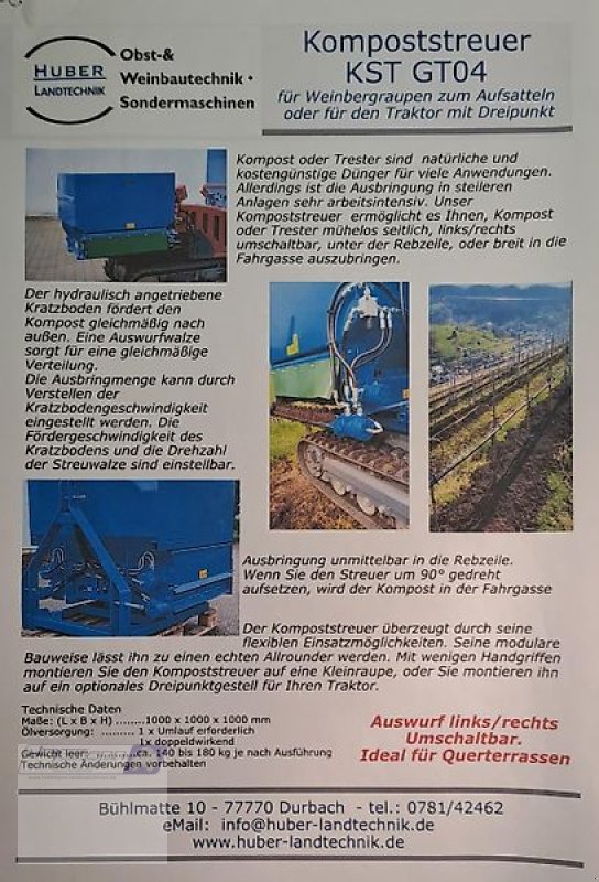 Sonstige Obsttechnik & Weinbautechnik типа Huber Kompoststreuer KST GT04, Neumaschine в Ober-Ramstadt (Фотография 12)