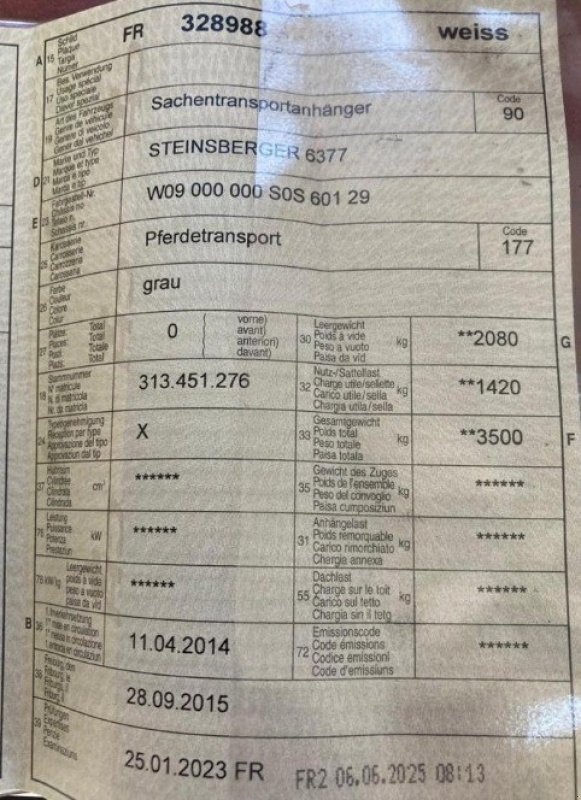 Sonstige Stalltechnik typu Daltec Pferdetransportanhänger, Gebrauchtmaschine v Avenches (Obrázek 10)