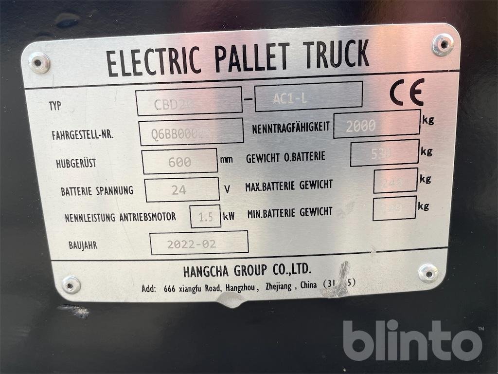 Sonstige Stapler a típus Hangcha CBD20-AC1L, Gebrauchtmaschine ekkor: Düsseldorf (Kép 5)