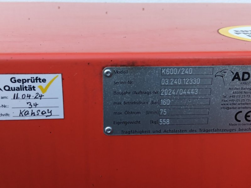 Sonstige Teile des Typs Adler Arbeitsmaschinen K600, Gebrauchtmaschine in Buch am Buchrain (Bild 1)