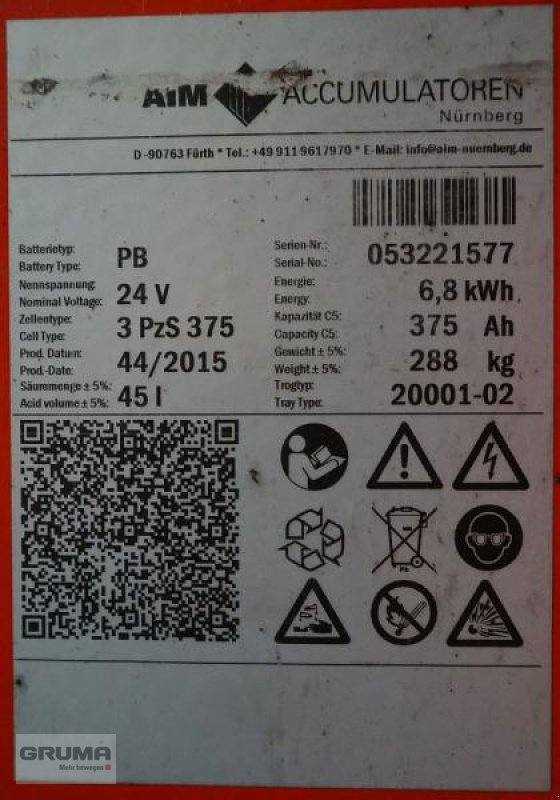 Sonstige Teile du type Aim 24 Volt 3 PzS 375 Ah, Gebrauchtmaschine en Friedberg-Derching (Photo 5)