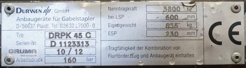 Sonstige Teile a típus Durwen DRPK 45C, Gebrauchtmaschine ekkor: Friedberg-Derching (Kép 5)