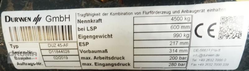 Sonstige Teile a típus Durwen DUZ 45-AF, Gebrauchtmaschine ekkor: Friedberg-Derching (Kép 6)