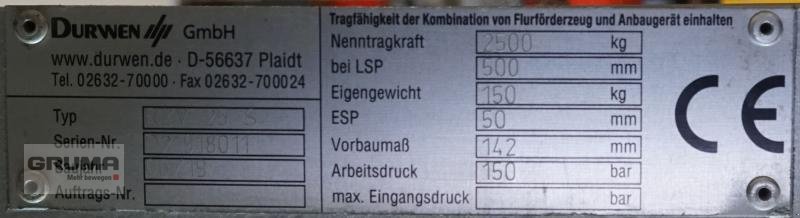 Sonstige Teile типа Durwen RZV 25 S B=1150 mm, Gebrauchtmaschine в Friedberg-Derching (Фотография 4)