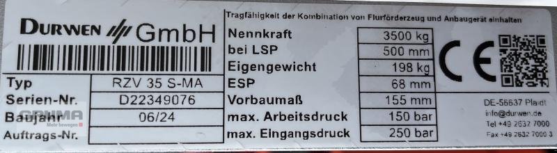 Sonstige Teile typu Durwen RZV 35 S B=1150 mm, Gebrauchtmaschine v Friedberg-Derching (Obrázek 4)