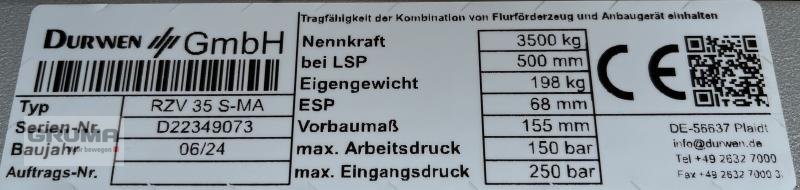 Sonstige Teile des Typs Durwen RZV 35 S B=1150 mm, Gebrauchtmaschine in Friedberg-Derching (Bild 4)