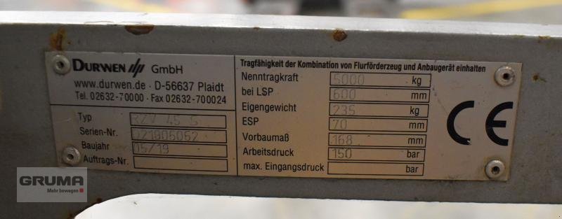 Sonstige Teile typu Durwen RZV 45 S B=1150 mm, Gebrauchtmaschine v Friedberg-Derching (Obrázek 4)