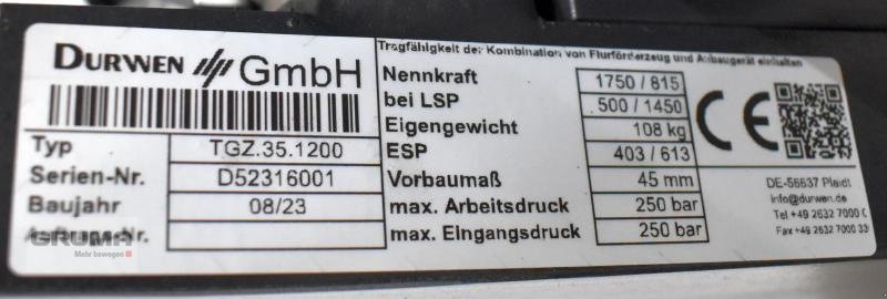 Sonstige Teile Türe ait Durwen RZV-S-TGZ.35.1200, Gebrauchtmaschine içinde Friedberg-Derching (resim 5)
