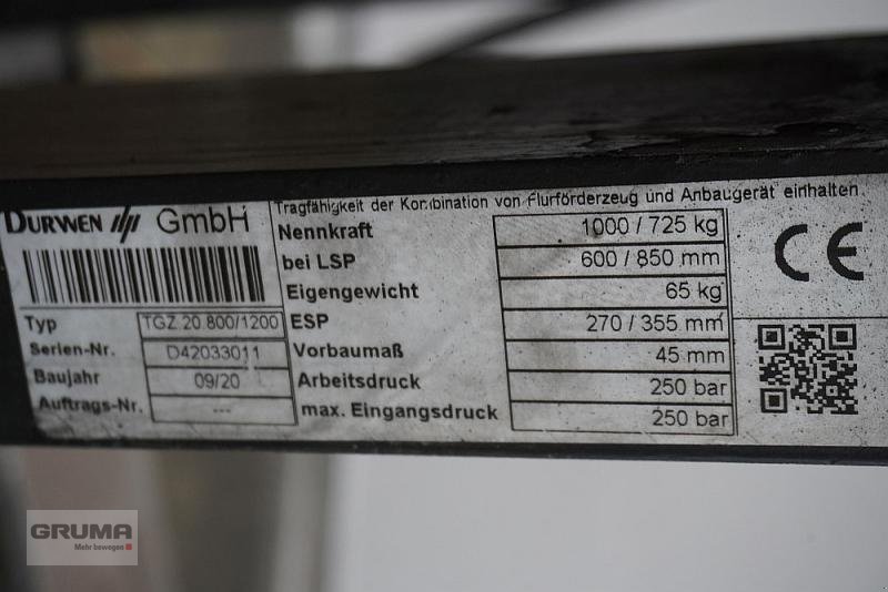 Sonstige Teile Türe ait Durwen TGZ 20 800/1200, Gebrauchtmaschine içinde Friedberg-Derching (resim 6)