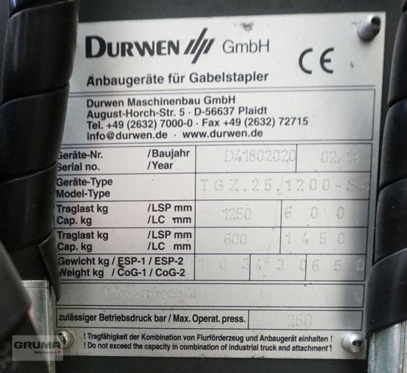 Sonstige Teile des Typs Durwen TGZ.25.1200 SC, Gebrauchtmaschine in Friedberg-Derching (Bild 4)