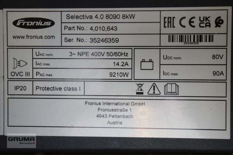 Sonstige Teile typu Fronius Selectiva 4.0 80V/90A 8kw EUW, Gebrauchtmaschine v Friedberg-Derching (Obrázek 6)