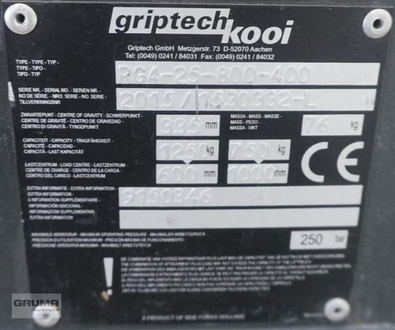 Sonstige Teile του τύπου Griptech RG4-25-800-400, Gebrauchtmaschine σε Friedberg-Derching (Φωτογραφία 4)