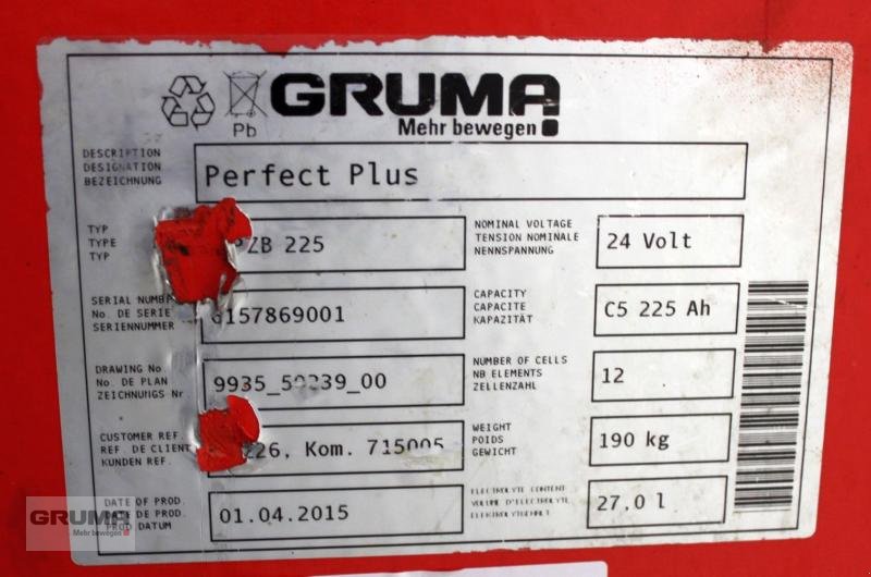 Sonstige Teile от тип Gruma 24 Volt 3 PzB 225 Ah, Gebrauchtmaschine в Friedberg-Derching (Снимка 5)