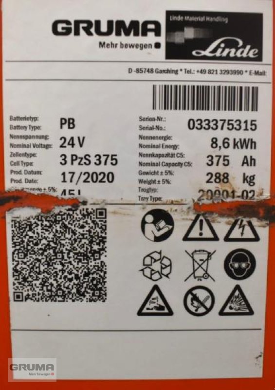 Sonstige Teile типа Gruma 24 Volt 3 PzS 375 Ah, Gebrauchtmaschine в Friedberg-Derching (Фотография 5)