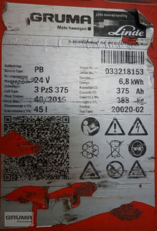 Sonstige Teile типа Gruma 24 Volt 3 PzS 375 Ah, Gebrauchtmaschine в Friedberg-Derching (Фотография 4)