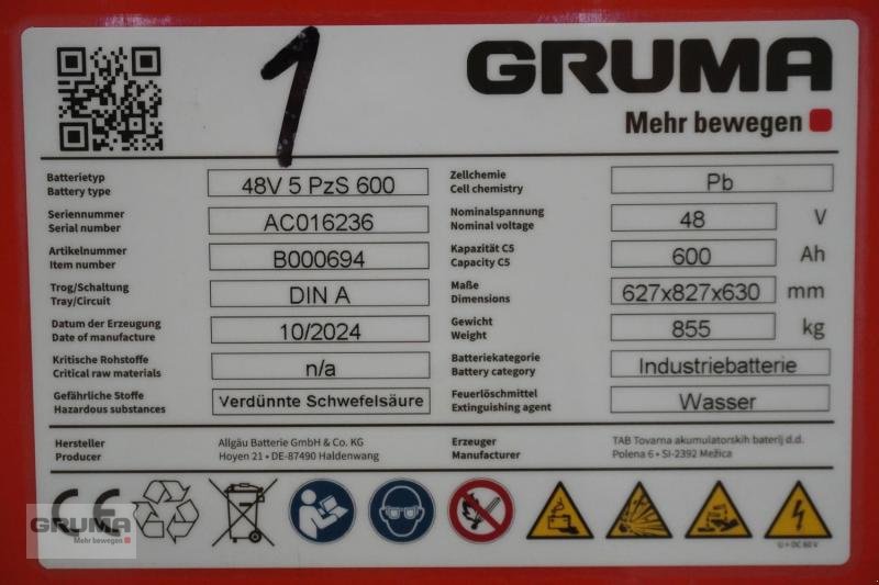 Sonstige Teile типа Gruma 48 Volt 5 PzS 600 Ah, Gebrauchtmaschine в Friedberg-Derching (Фотография 5)