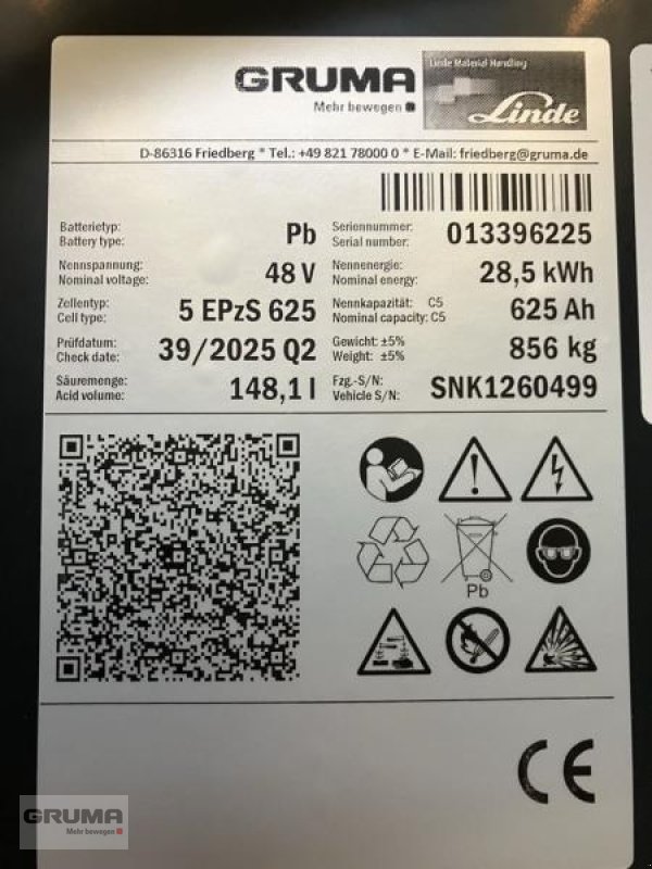 Sonstige Teile typu Gruma 48 Volt 5 PzS 625 Ah, Gebrauchtmaschine v Friedberg-Derching (Obrázek 5)