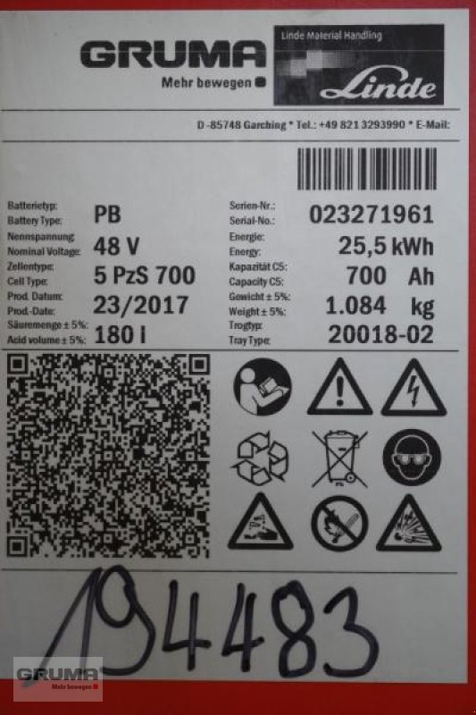 Sonstige Teile Türe ait Gruma 48 Volt 5 PzS 700 Ah, Gebrauchtmaschine içinde Friedberg-Derching (resim 5)