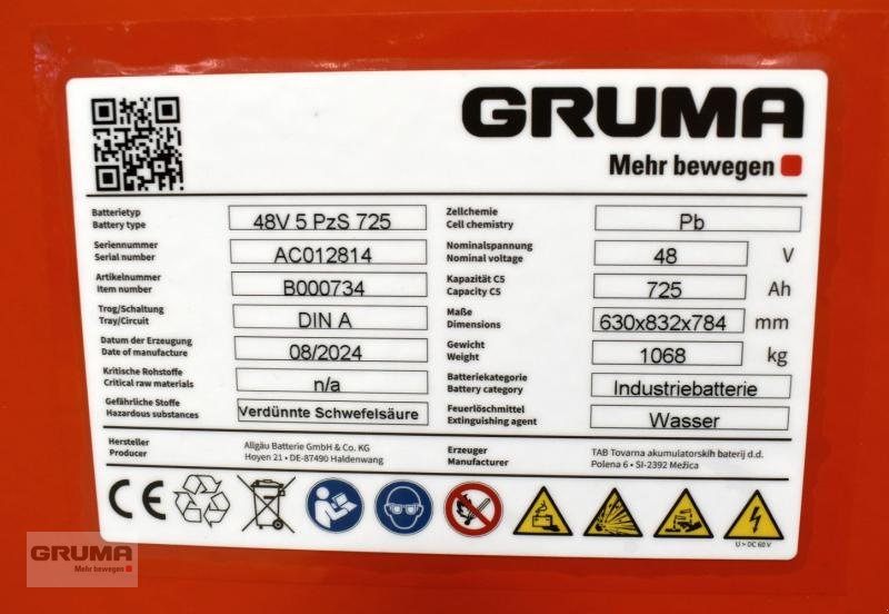 Sonstige Teile typu Gruma 48 Volt 5 PzS 725 Ah, Gebrauchtmaschine v Friedberg-Derching (Obrázek 5)