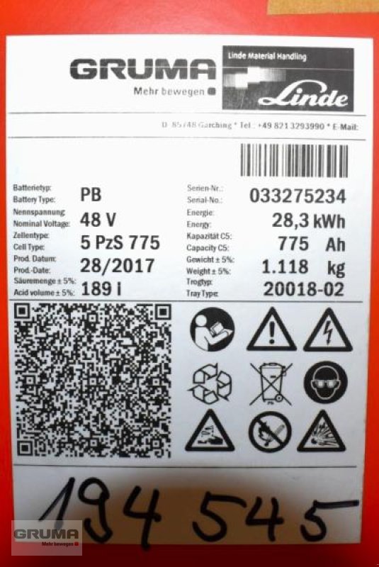 Sonstige Teile typu Gruma 48 Volt 5 PzS 775 Ah, Gebrauchtmaschine v Friedberg-Derching (Obrázek 5)
