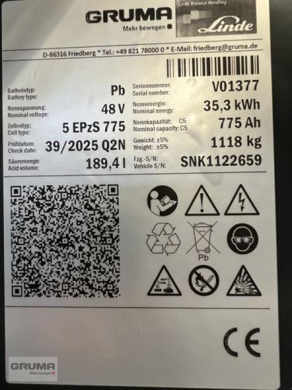 Sonstige Teile des Typs Gruma 48 Volt 5 PzS 775 Ah, Gebrauchtmaschine in Friedberg-Derching (Bild 5)