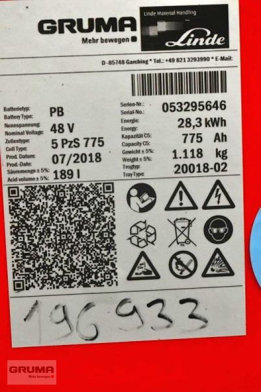 Sonstige Teile du type Gruma 48 Volt 5 PzS 775 Ah, Gebrauchtmaschine en Friedberg-Derching (Photo 5)