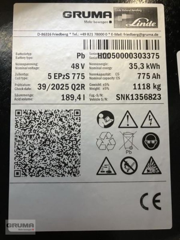 Sonstige Teile typu Gruma 48 Volt 5 PzS 775 Ah, Gebrauchtmaschine v Friedberg-Derching (Obrázek 5)