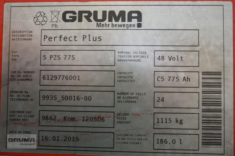 Sonstige Teile του τύπου Gruma 48 Volt 5 PzS 775 Ah, Gebrauchtmaschine σε Friedberg-Derching (Φωτογραφία 5)