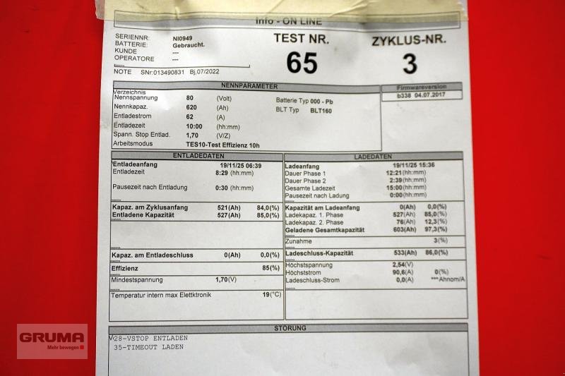 Sonstige Teile typu Gruma 80 Volt 4 PzS 620 Ah, Gebrauchtmaschine v Friedberg-Derching (Obrázek 6)