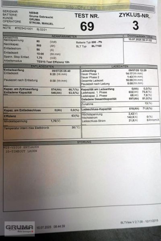Sonstige Teile tipa Gruma 80 Volt 5 PzQ 860 Ah, Gebrauchtmaschine u Friedberg-Derching (Slika 6)
