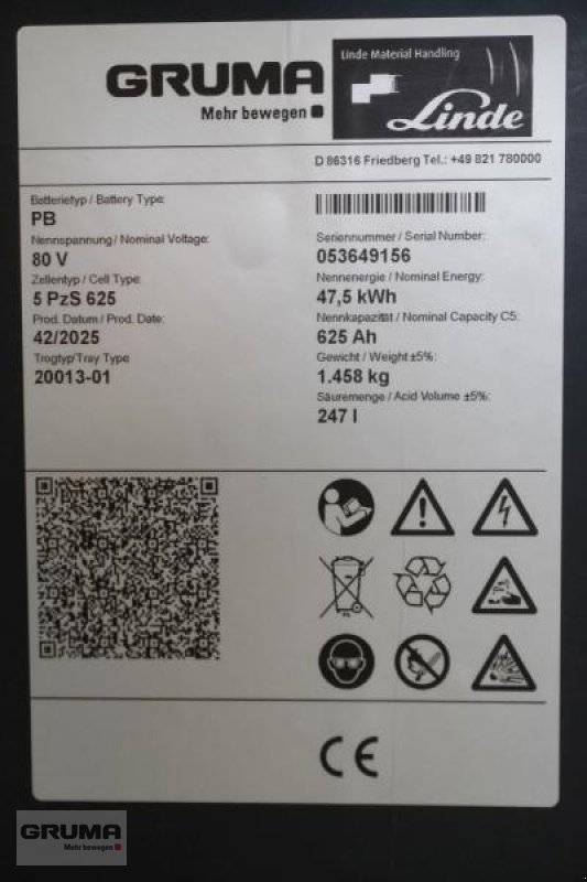 Sonstige Teile des Typs Gruma 80 Volt 5 PzS 625 Ah, Gebrauchtmaschine in Friedberg-Derching (Bild 5)