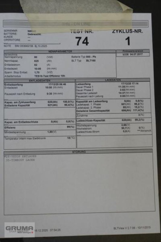 Sonstige Teile des Typs Gruma 80 Volt 5 PzS 625 Ah, Gebrauchtmaschine in Friedberg-Derching (Bild 6)