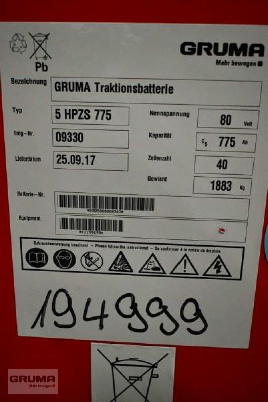 Sonstige Teile del tipo Gruma 80 Volt 5 PzS 775 Ah, Gebrauchtmaschine en Friedberg-Derching (Imagen 4)