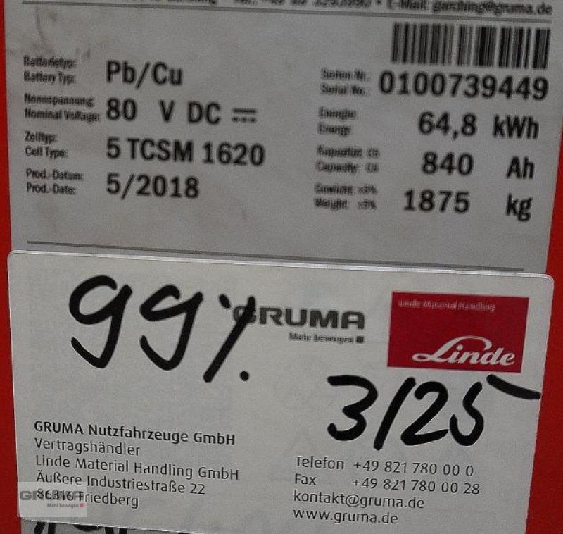 Sonstige Teile типа Gruma 80 Volt 5 TCSM 840 Ah, Gebrauchtmaschine в Friedberg-Derching (Фотография 5)