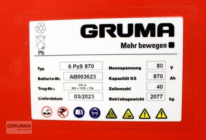 Sonstige Teile типа Gruma 80 Volt 6 PzS 870 Ah, Gebrauchtmaschine в Friedberg-Derching (Фотография 5)