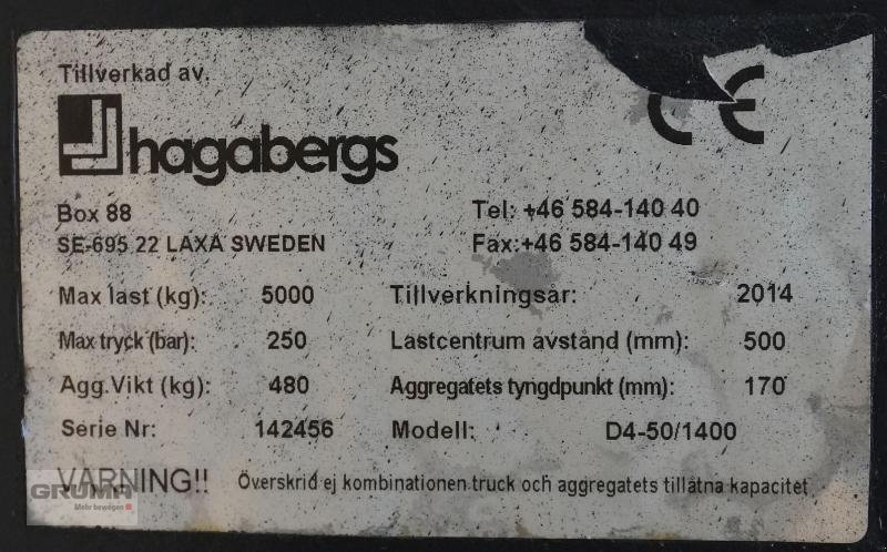 Sonstige Teile Türe ait Hagabergs IZVG D4-50/1400, Gebrauchtmaschine içinde Friedberg-Derching (resim 4)