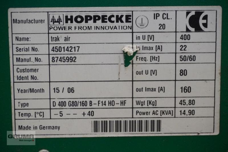 Sonstige Teile Türe ait Hoppecke  trak air D 400 G80/160 B-F14 H0-HF, Gebrauchtmaschine içinde Friedberg-Derching (resim 6)