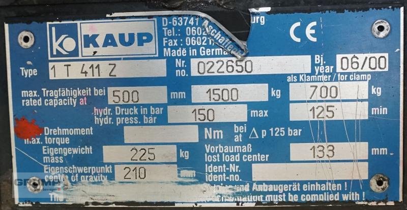 Sonstige Teile типа Kaup 1T411Z, Gebrauchtmaschine в Friedberg-Derching (Фотография 5)