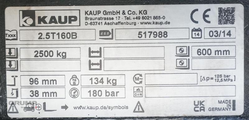 Sonstige Teile des Typs Kaup 2,5T160B, Gebrauchtmaschine in Friedberg-Derching (Bild 4)