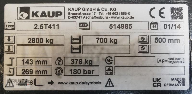 Sonstige Teile des Typs Kaup 2,5T411, Gebrauchtmaschine in Friedberg-Derching (Bild 5)