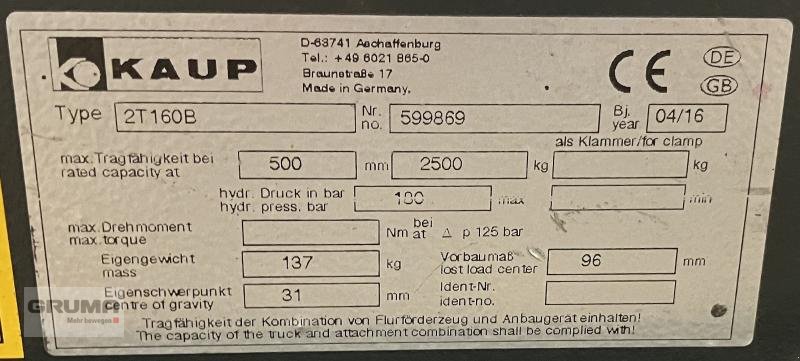 Sonstige Teile du type Kaup 2T160B, Gebrauchtmaschine en Friedberg-Derching (Photo 4)