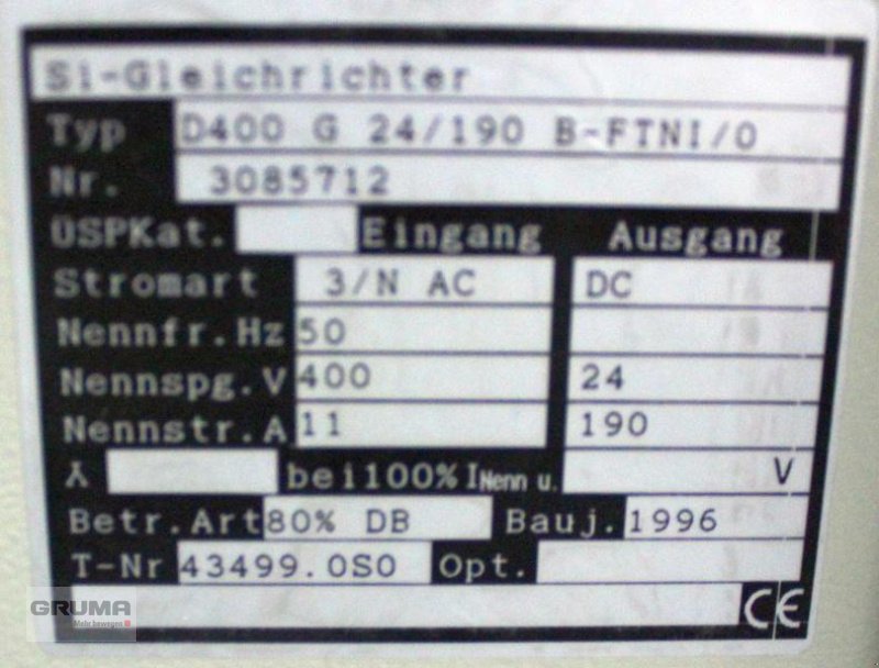 Sonstige Teile typu Sonstige Tebetron D400 G 24/190 B-FTNI/0, Gebrauchtmaschine w Friedberg-Derching (Zdjęcie 3)