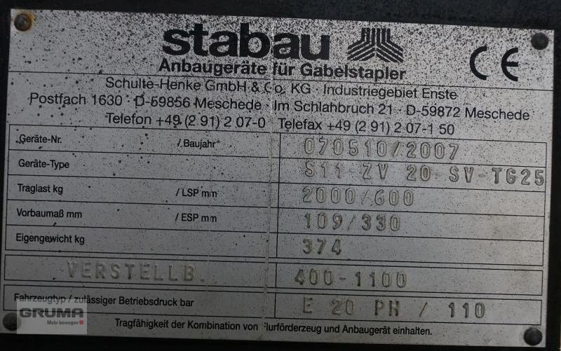 Sonstige Teile типа Stabau S 11-ZV 20/TG 25, Gebrauchtmaschine в Friedberg-Derching (Фотография 4)
