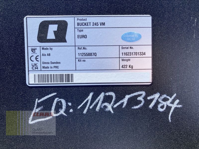 Sonstige Traktoren del tipo Alö 11255887Q BUCKET 245 VM EURO, Neumaschine In Schwend (Immagine 6)
