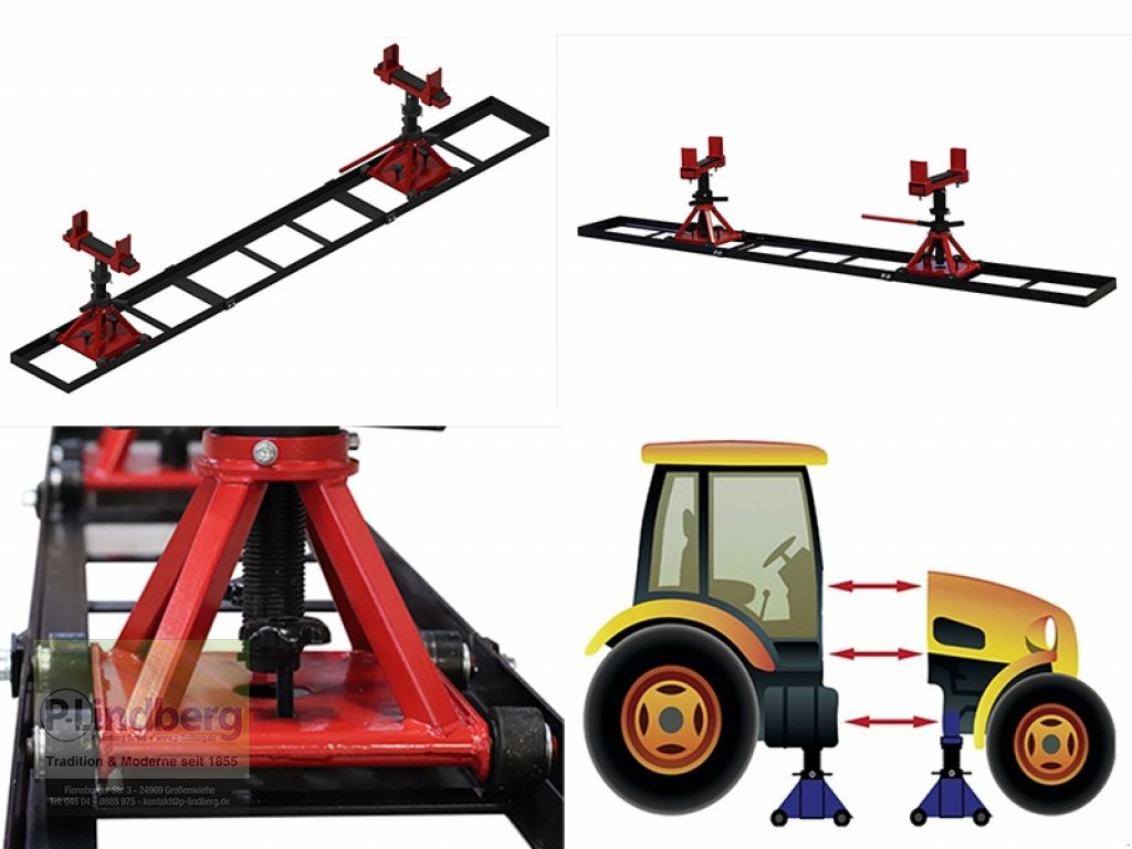 Sonstige Traktoren des Typs P.Lindberg GmbH Trennvorrichtung f.Traktor Traglast Max.5 Tonnen jeStuetzbock-Schienenlaenge-3m, Neumaschine in Großenwiehe (Bild 1)