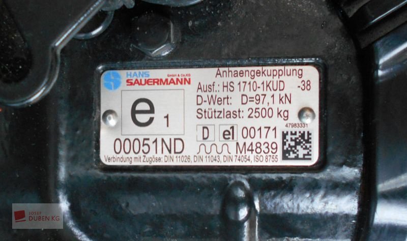 Sonstige Traktorteile a típus Sauermann Anhängekupplung HS 1710-1KUD, Neumaschine ekkor: Ziersdorf (Kép 11)